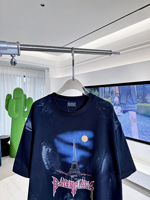 バレンシアガスーパーコピー  パリエッフェル塔半袖Tシャツ