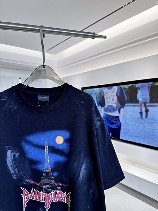バレンシアガスーパーコピー  パリエッフェル塔半袖Tシャツ