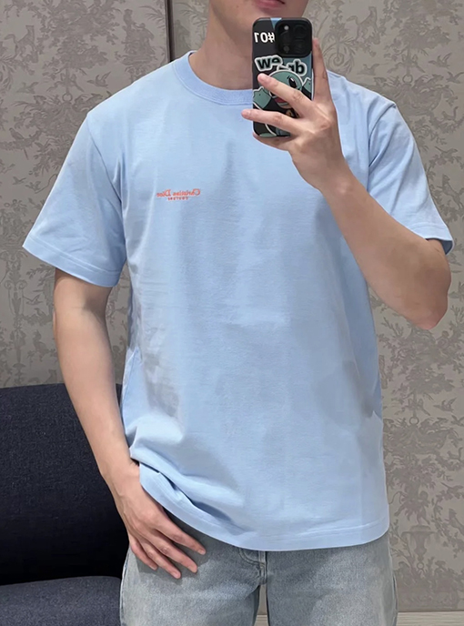 ディオール 新しいタグ刺繍半袖Tシャツ