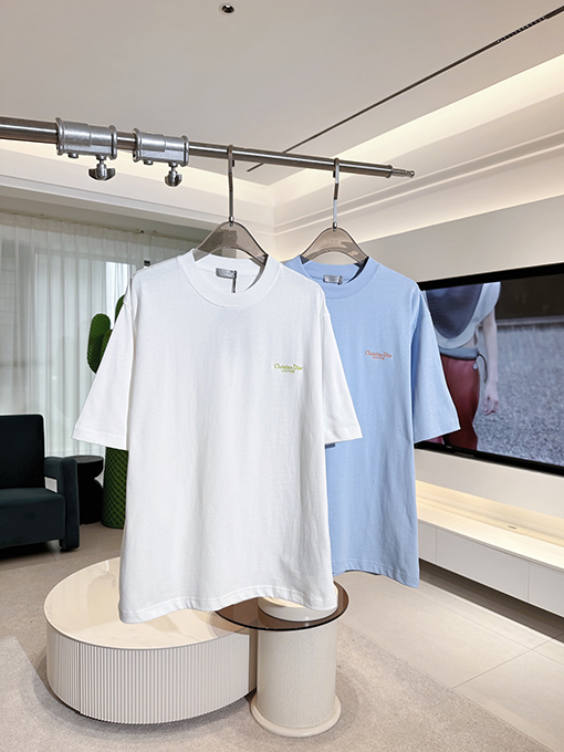 ディオール 新しいタグ刺繍半袖Tシャツ