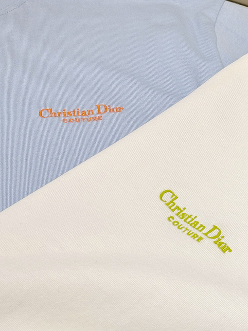 ディオール 新しいタグ刺繍半袖Tシャツ
