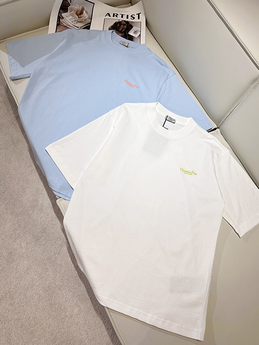 ディオール 新しいタグ刺繍半袖Tシャツ