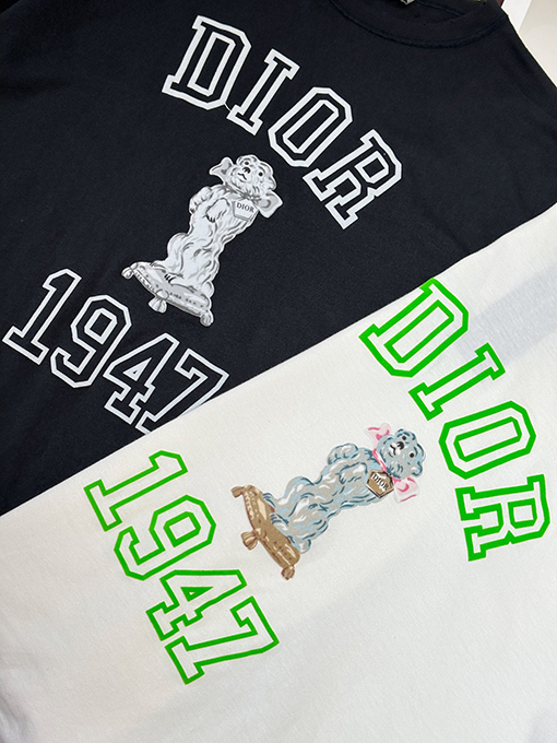 ディオール コピー ボビー犬の植毛プリント半袖Tシャツ