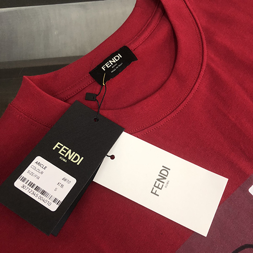 フェンディコピー   トッププリントクラフトパターンロゴカップルコットン半袖Tシャツ