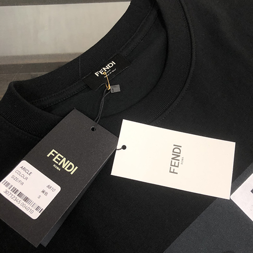 フェンディコピー   トッププリントクラフトパターンロゴカップルコットン半袖Tシャツ