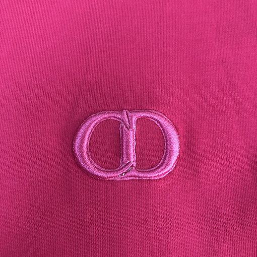 ディオールスーパーコピー 刺繍文字デザインクルーネック半袖Tシャツ