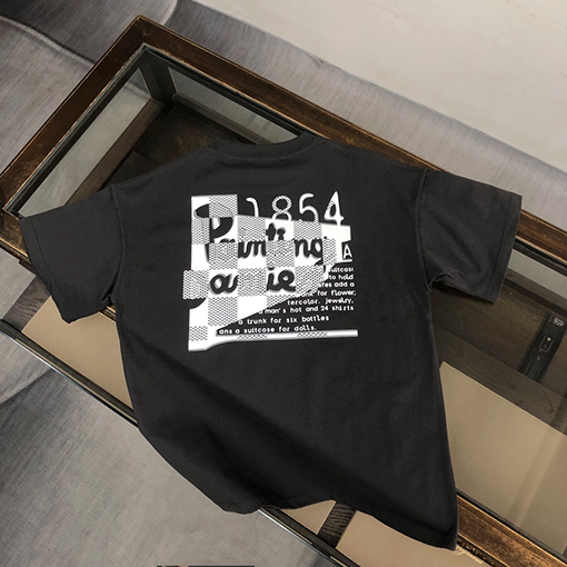バレンシアガコピー プリントデザインクルーネック半袖Tシャツ