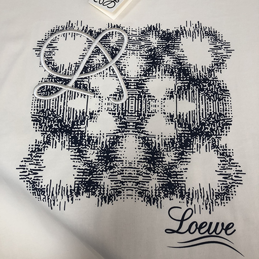 ロエベ 刺繍ロゴデザインラウンドネック半袖Tシャツ