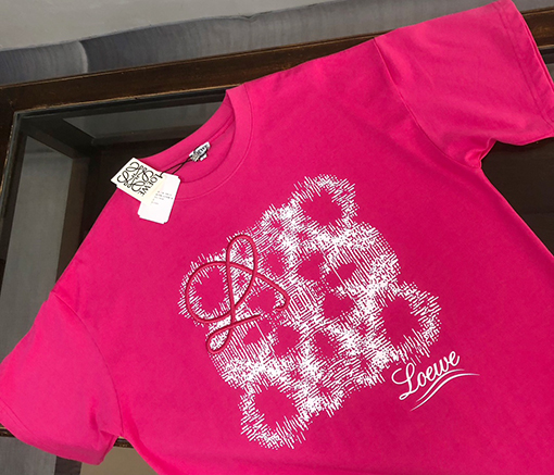 ロエベ 刺繍ロゴデザインラウンドネック半袖Tシャツ