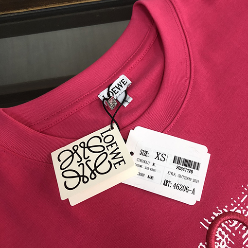 ロエベ 刺繍ロゴデザインラウンドネック半袖Tシャツ