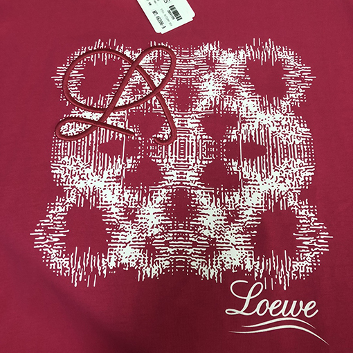 ロエベ 刺繍ロゴデザインラウンドネック半袖Tシャツ