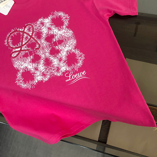 ロエベ 刺繍ロゴデザインラウンドネック半袖Tシャツ