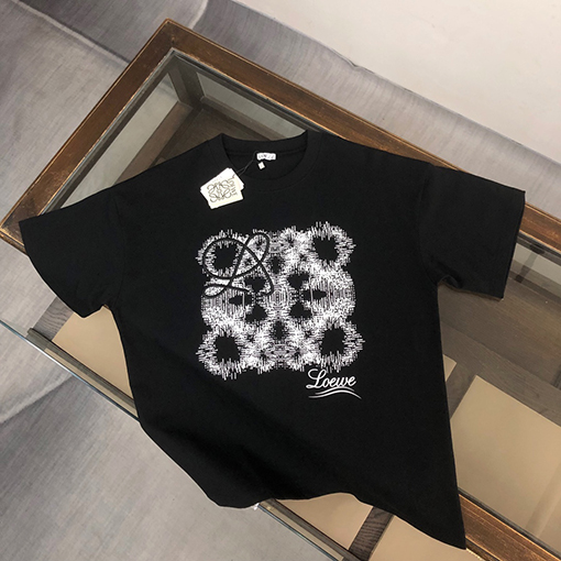 ロエベ 刺繍ロゴデザインラウンドネック半袖Tシャツ
