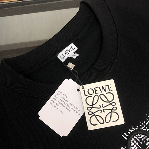 ロエベ 刺繍ロゴデザインラウンドネック半袖Tシャツ