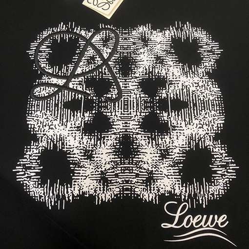 ロエベ 刺繍ロゴデザインラウンドネック半袖Tシャツ