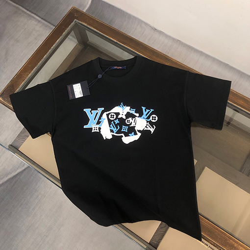ルイヴィトンスーパーコピー 新しい要素プリントデザインクルーネック半袖Tシャツ