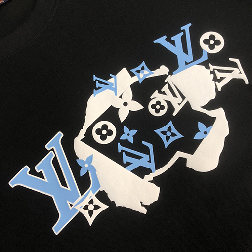 ルイヴィトンスーパーコピー 新しい要素プリントデザインクルーネック半袖Tシャツ