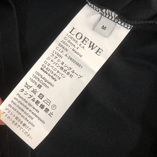 ロエベコピー   プリントクラフトパターンロゴラウンドネック半袖Tシャツ