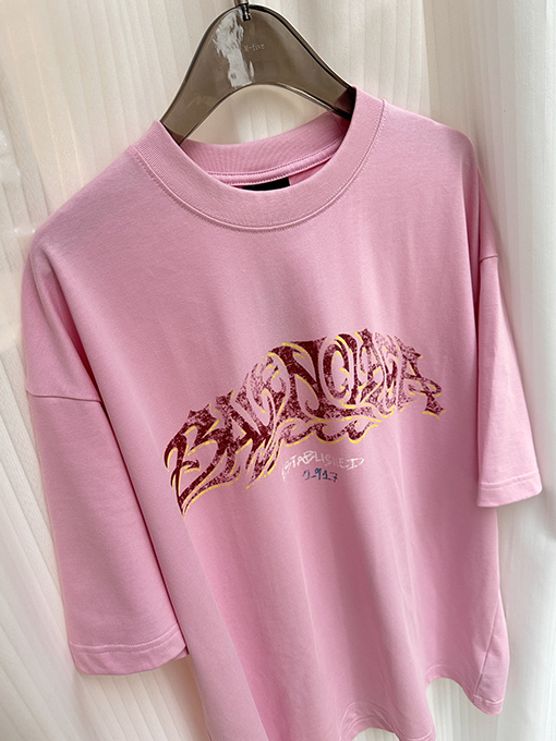 バレンシアガスーパーコピー 落書きフレイムレター半袖Tシャツ