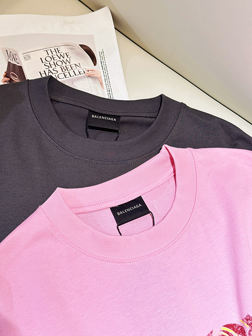 バレンシアガスーパーコピー 落書きフレイムレター半袖Tシャツ