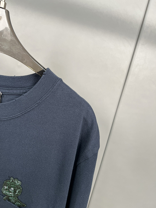 ディオールスーパーコピー 小さな恐竜の刺繍半袖Tシャツ