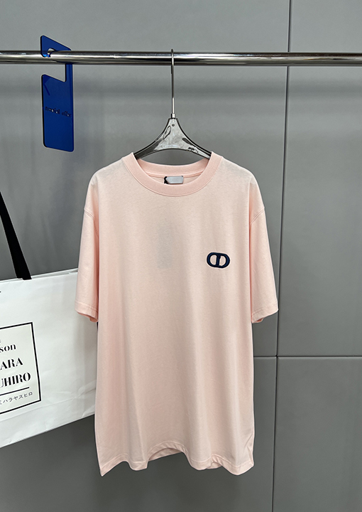 ディオール CD刺繍コットンカジュアル半袖Tシャツ