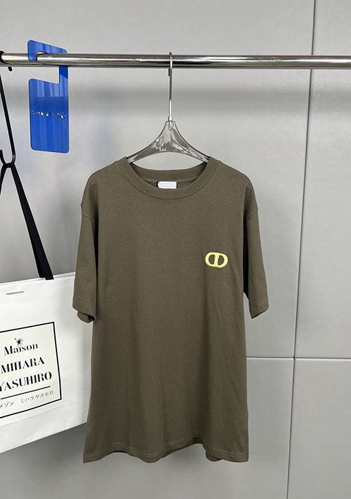ディオール CD刺繍コットンカジュアル半袖Tシャツ