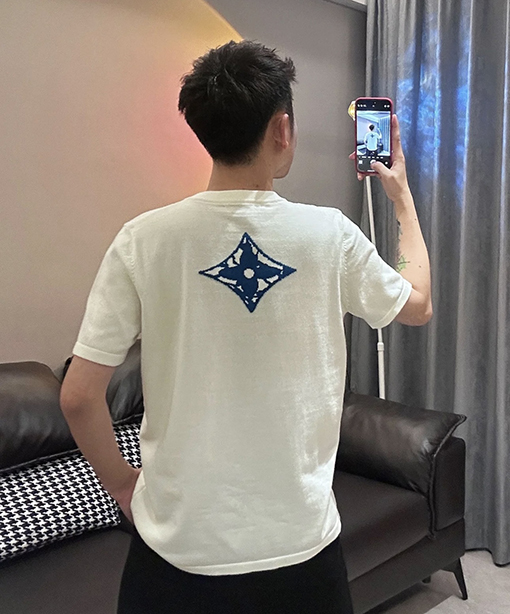 ルイヴィトン コットンニット半袖Tシャツ