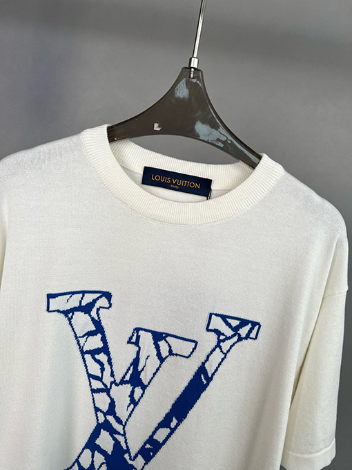 ルイヴィトン コットンニット半袖Tシャツ