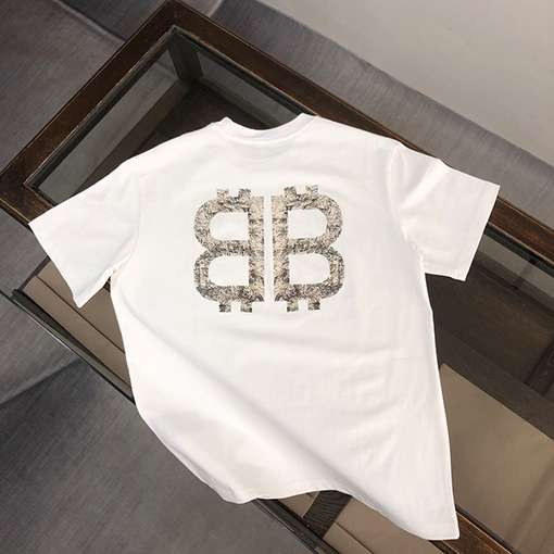 バレンシアガコピー   プリントロゴ半袖Tシャツ