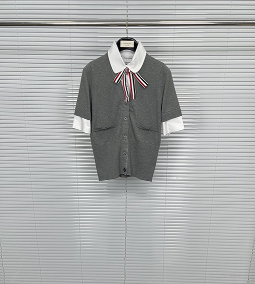 トムブラウン レディース 偽のツーピースカラニット半袖Tシャツ