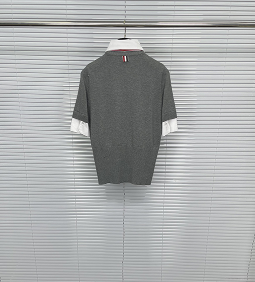 トムブラウン レディース 偽のツーピースカラニット半袖Tシャツ
