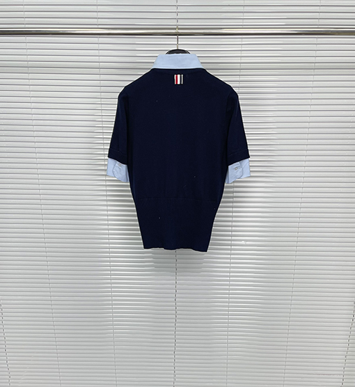 トムブラウン レディース 偽のツーピースカラニット半袖Tシャツ