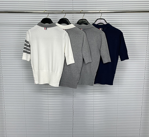 トムブラウン レディース クラシック 4バー ポロ カラー 半袖Tシャツ