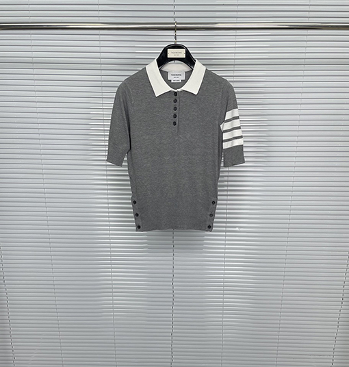 トムブラウン レディース クラシック 4バー ポロ カラー 半袖Tシャツ