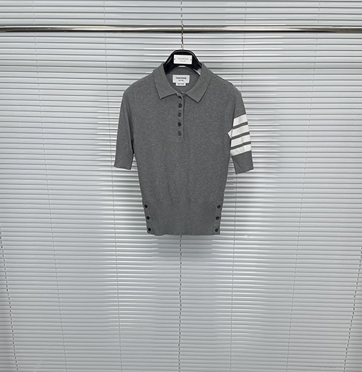 トムブラウン レディース クラシック 4バー ポロ カラー 半袖Tシャツ