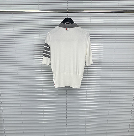 トムブラウン レディース クラシック 4バー ポロ カラー 半袖Tシャツ
