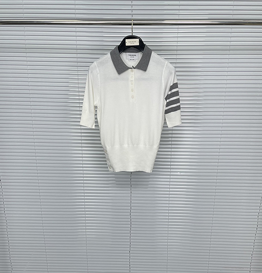 トムブラウン レディース クラシック 4バー ポロ カラー 半袖Tシャツ