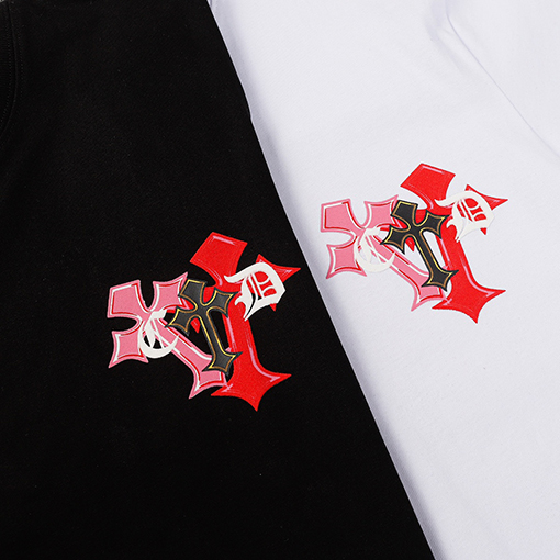 クロムハーツ    パッチワーククロスサンスクリットプリント半袖Tシャツ