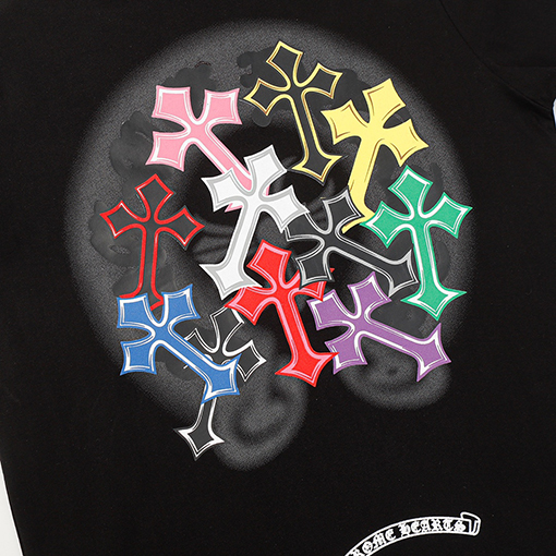クロムハーツ    パッチワーククロスサンスクリットプリント半袖Tシャツ