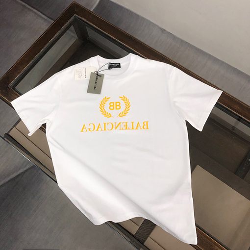 バレンシアガ   プリントロゴデザインカップル半袖Tシャツ