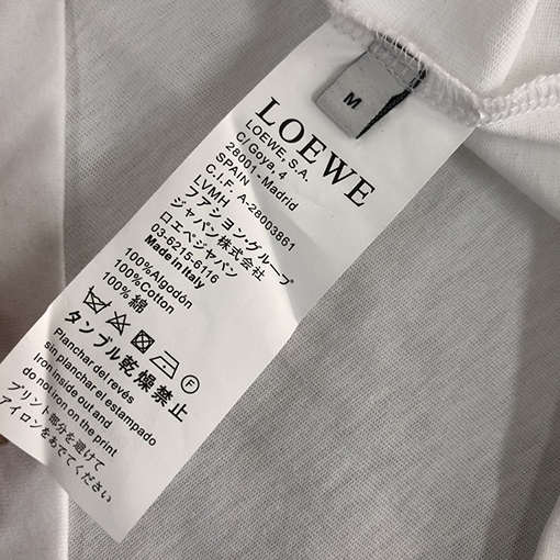 ロエベスーパーコピー トッププリントクラフトパターンコントラストロゴ半袖Tシャツ