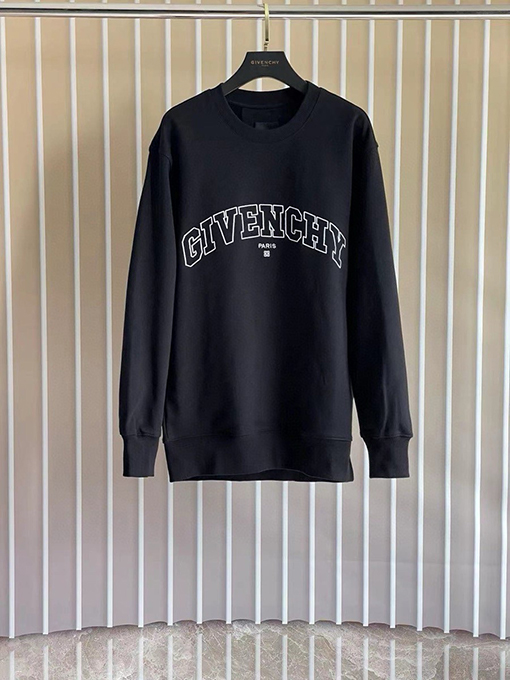 ジバンシイ   立体ファッション刺繍ロゴクルーネックパーカー