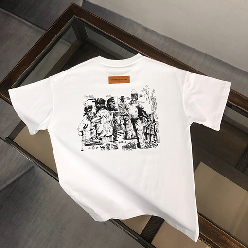 ルイヴィトン   新要素プリント半袖Tシャツ