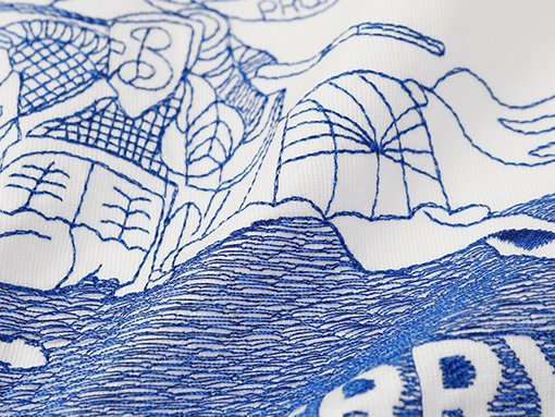 バーバリー 水墨戦針刺繍半袖tシャツ