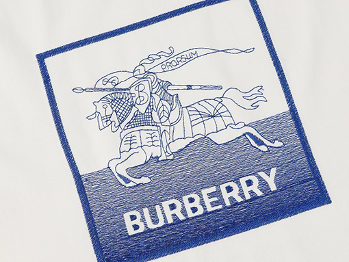バーバリー 水墨戦針刺繍半袖tシャツ