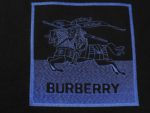 バーバリー 水墨戦針刺繍半袖tシャツ