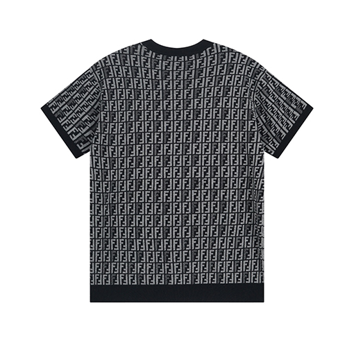 フェンディスーパーコピー   フルプリントジャカードニット半袖Tシャツ