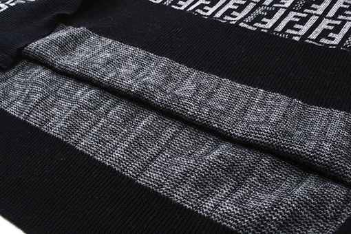 フェンディスーパーコピー   フルプリントジャカードニット半袖Tシャツ