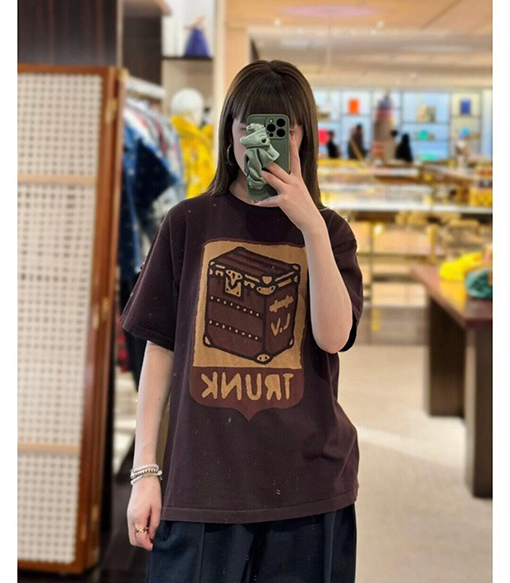 ルイヴィトン 花柄ジャカードニットプルオーバー半袖Tシャツ